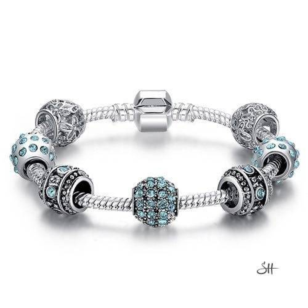 Lovely Women’s Bracelet with Cubic Zirconia Charms Jewelry