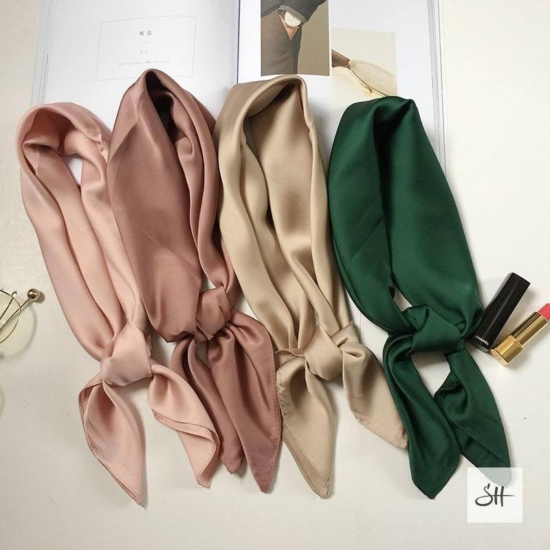 Women's Solid Color Satin Scarf