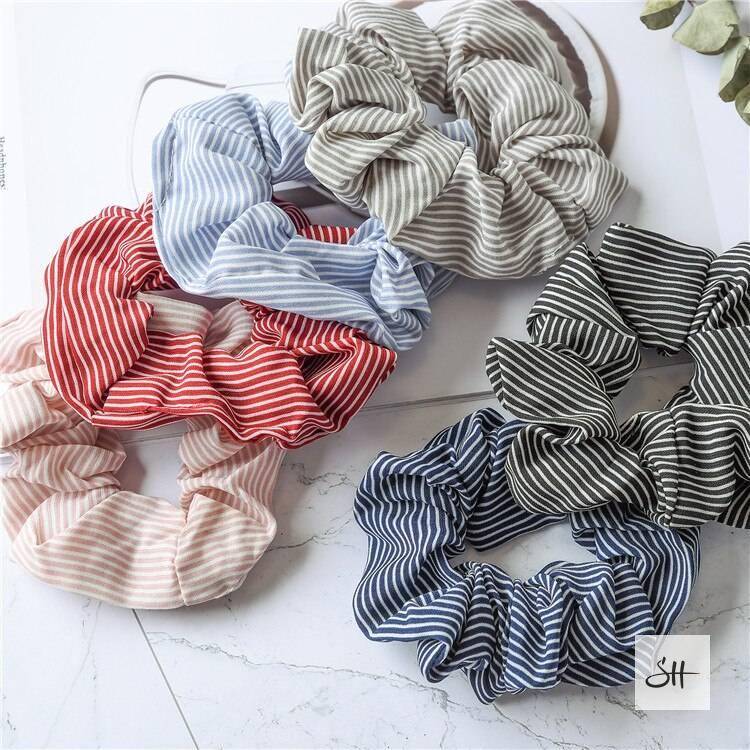 Hair Scrunchie with Colorful Stripes