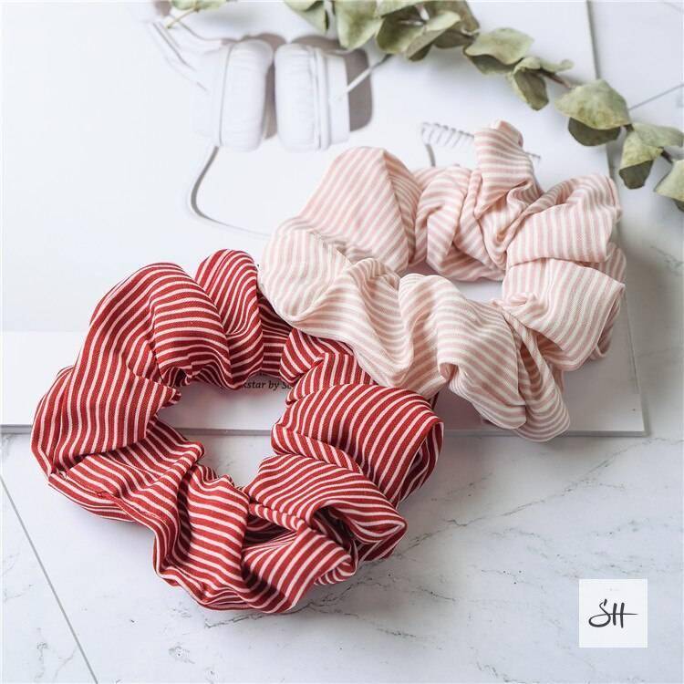 Hair Scrunchie with Colorful Stripes