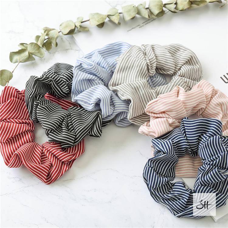 Hair Scrunchie with Colorful Stripes
