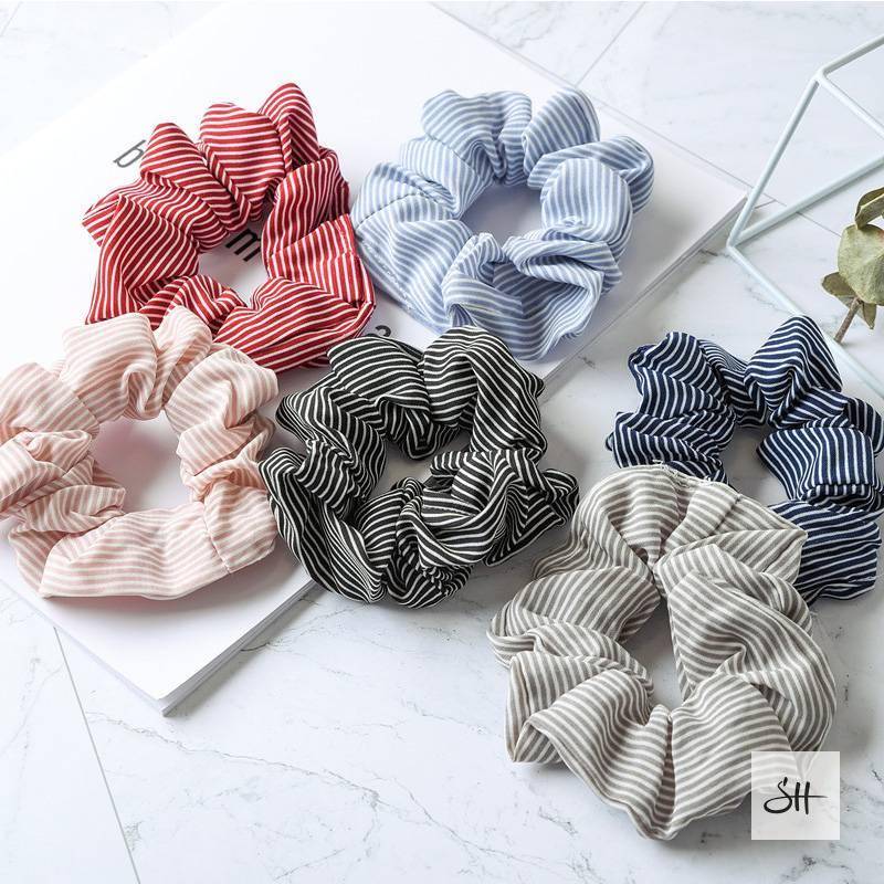 Hair Scrunchie with Colorful Stripes