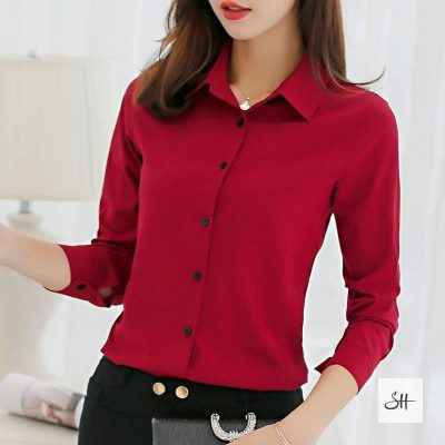 Women's Chiffon Office Shirt Tops & Bottoms