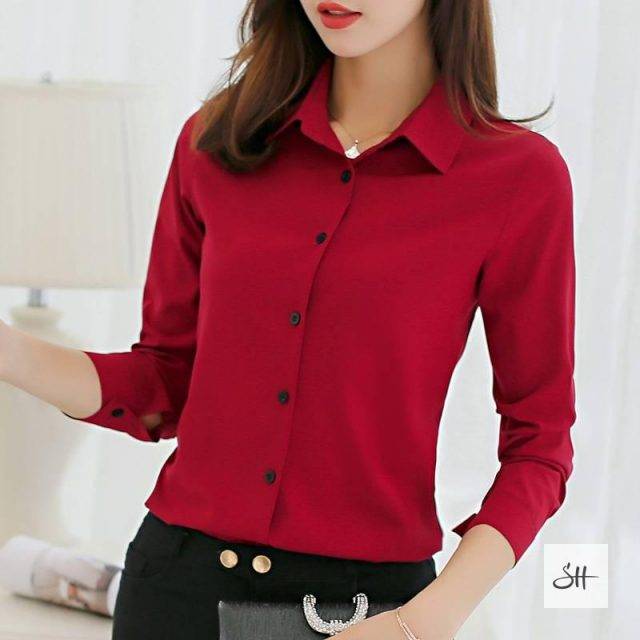 Women's Chiffon Office Shirt Tops & Bottoms