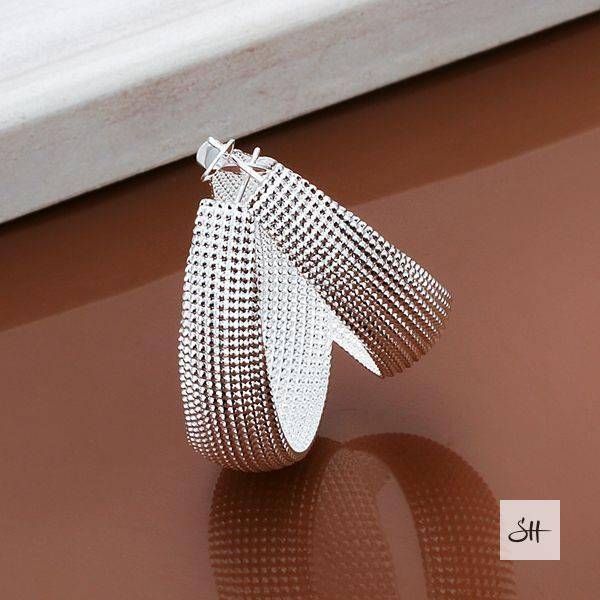 Silver Plated Web Earrings