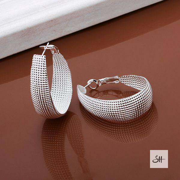 Silver Plated Web Earrings