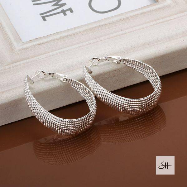 Silver Plated Web Earrings