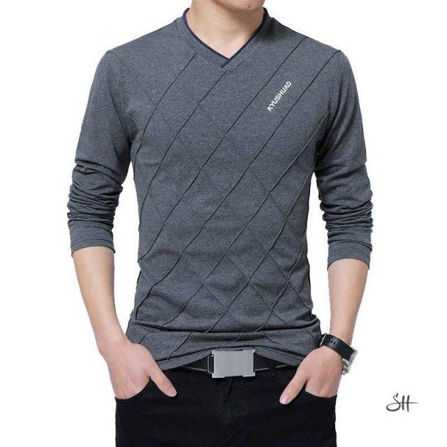 Men's Crease Design Slim Fit T-shirt Shirts