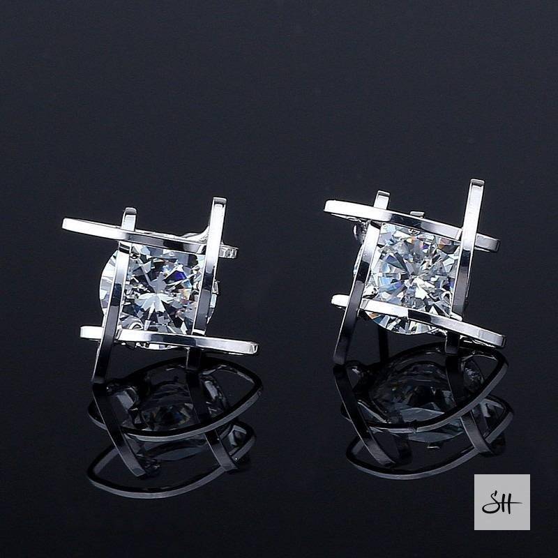 Women's Geometric Design Zircon Earrings