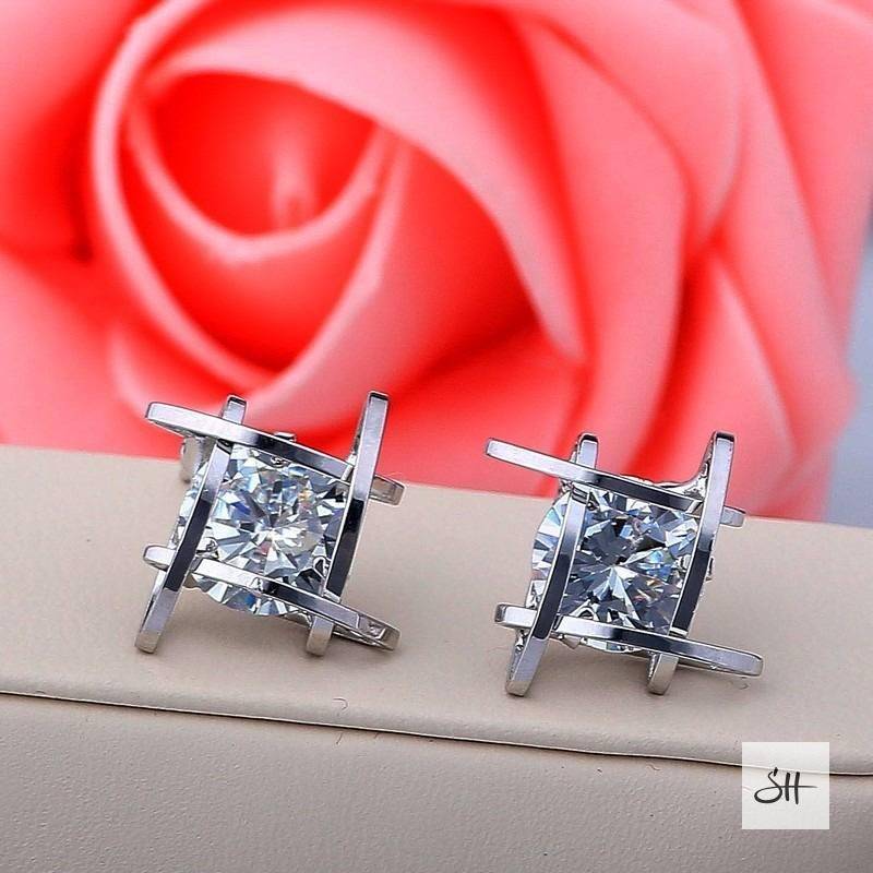 Women's Geometric Design Zircon Earrings