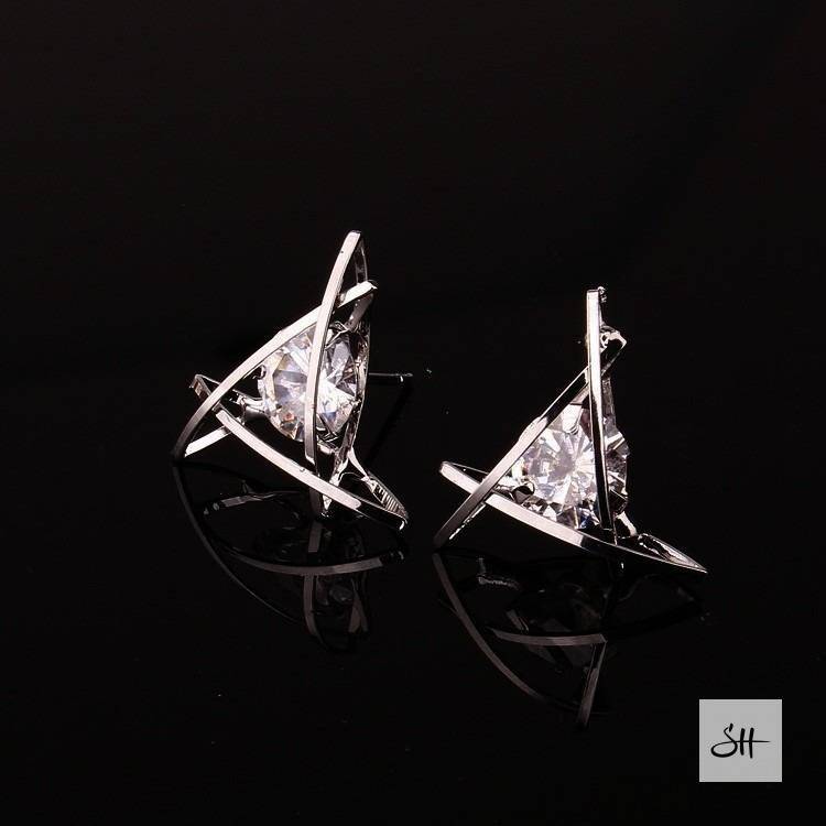 Women's Geometric Design Zircon Earrings