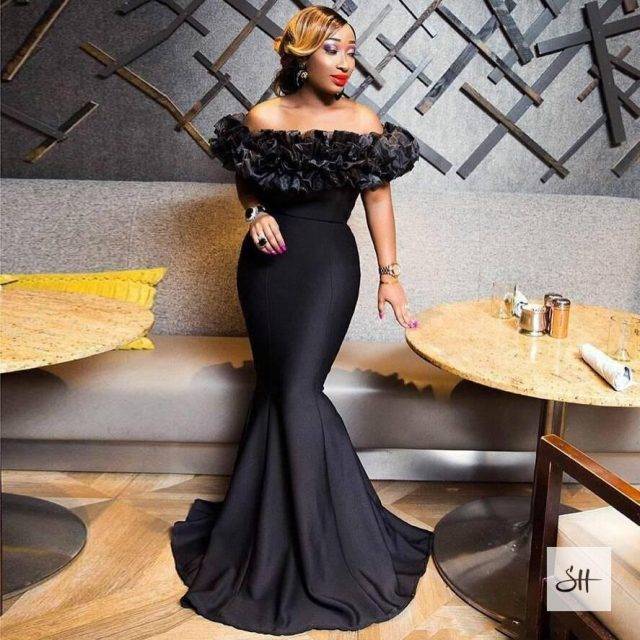 Elegant Off Shoulder Mermaid Dress Luxury Party & Evening Dresses