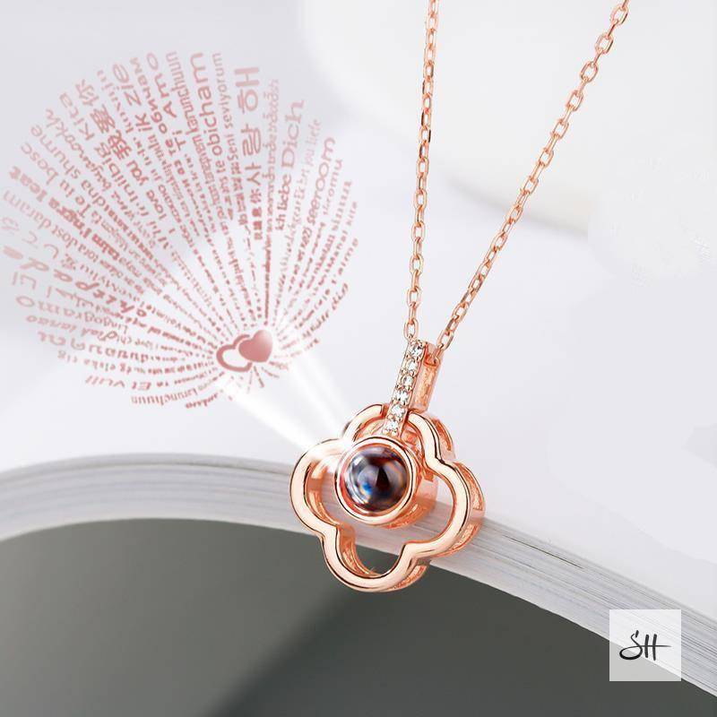 Women's Multiple Languages Projection Necklace