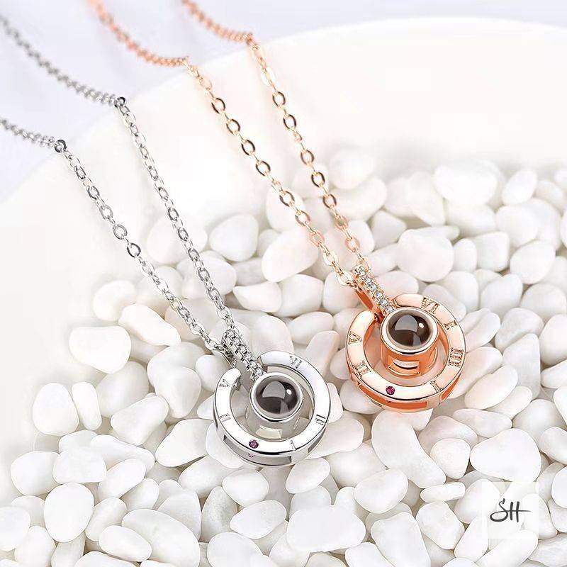 Women's Multiple Languages Projection Necklace