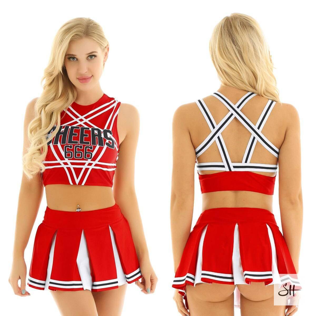 Schoolgirl Cheerleader Cosplay Uniform