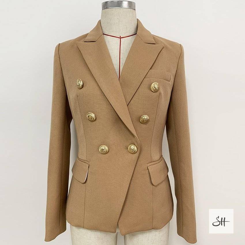 Women's Lion Buttons Double Breasted Blazer