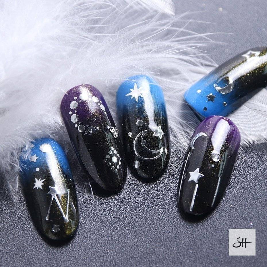 Embossed 3D Gold & Silver Nail Art Sticker