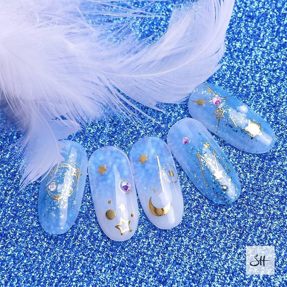 Embossed 3D Gold & Silver Nail Art Sticker