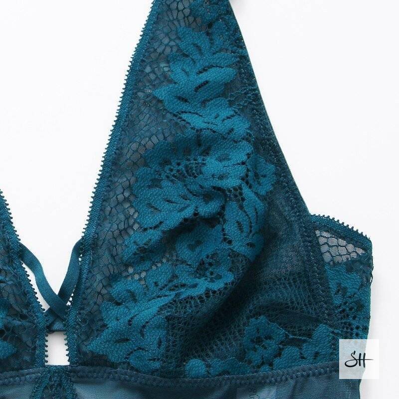 Women's Floral Lace Transparent Bodysuits