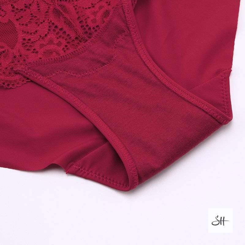 2Pcs Seamless Floral Lace Lingerie Set