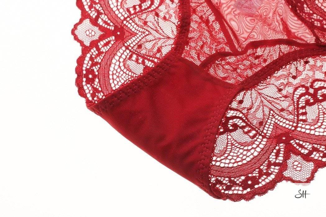Women's Fine Lace 2Pcs Lingerie Set