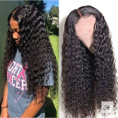 Mongolian Water Wave Lace Frontal Human Hair Wigs Pre-Plucked With Baby Hair Human Hair Wigs & Extension Bundles