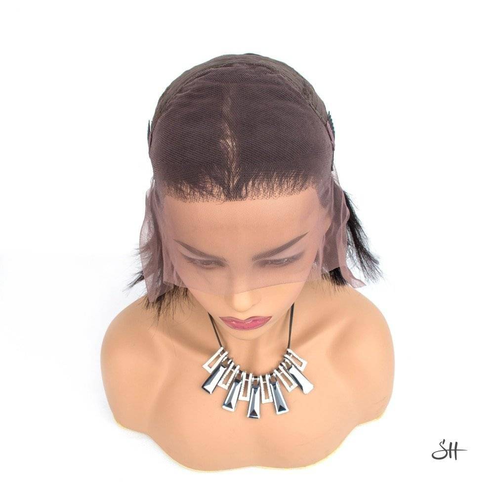 Short Lace Front Peruvian Human Hair Bob Wigs