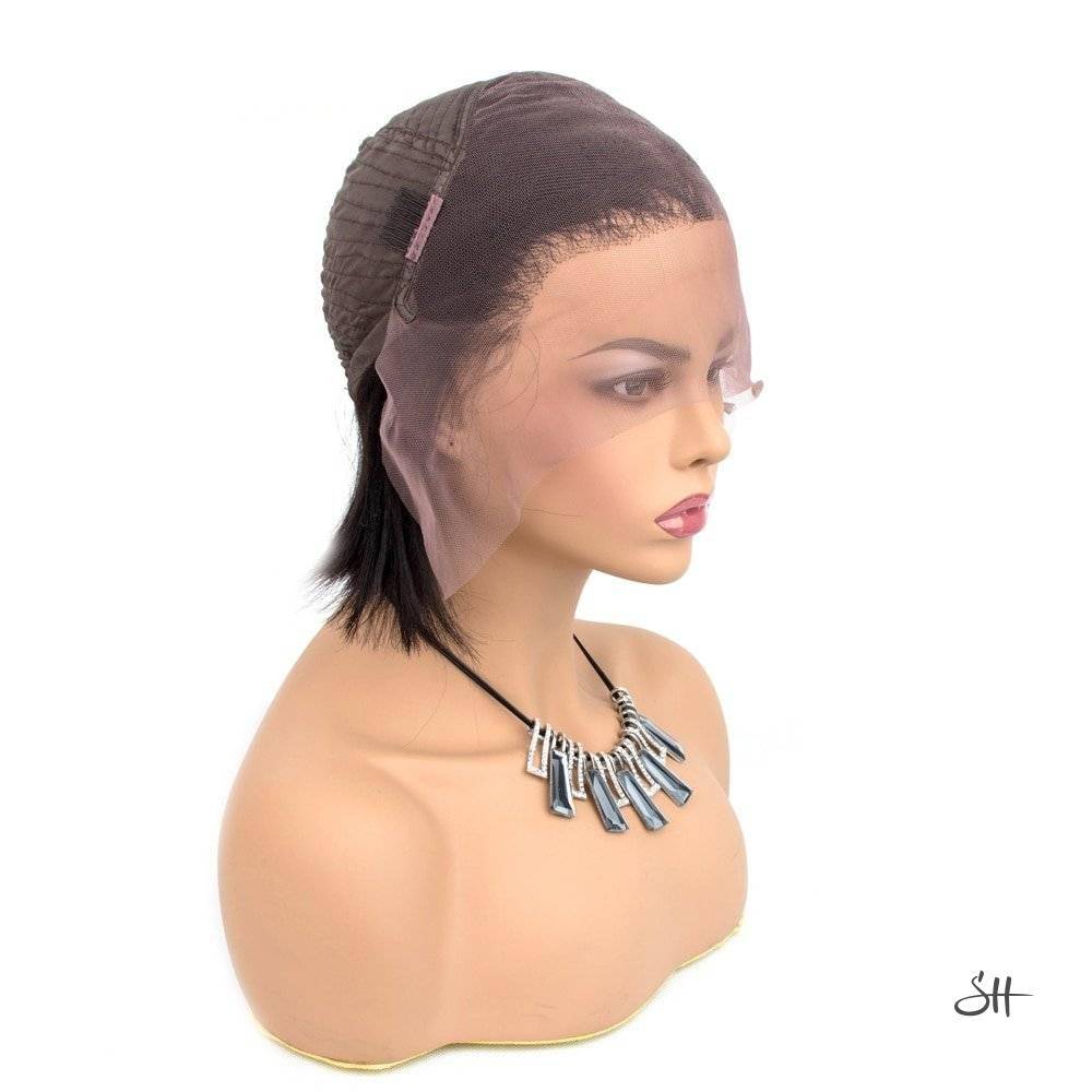 Short Lace Front Peruvian Human Hair Bob Wigs