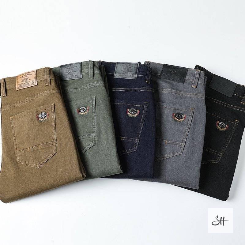 Cotton Slim Straight Jeans For Men