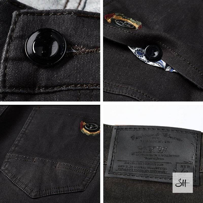 Cotton Slim Straight Jeans For Men