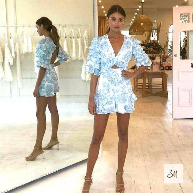 Sexy Backless Ruffle Playsuit Jumpsuits & Suits