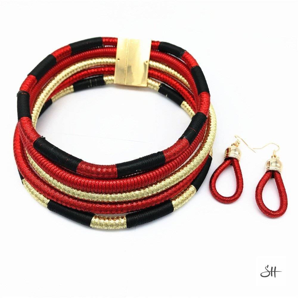 Multi-layer African Beads Jewelry Set