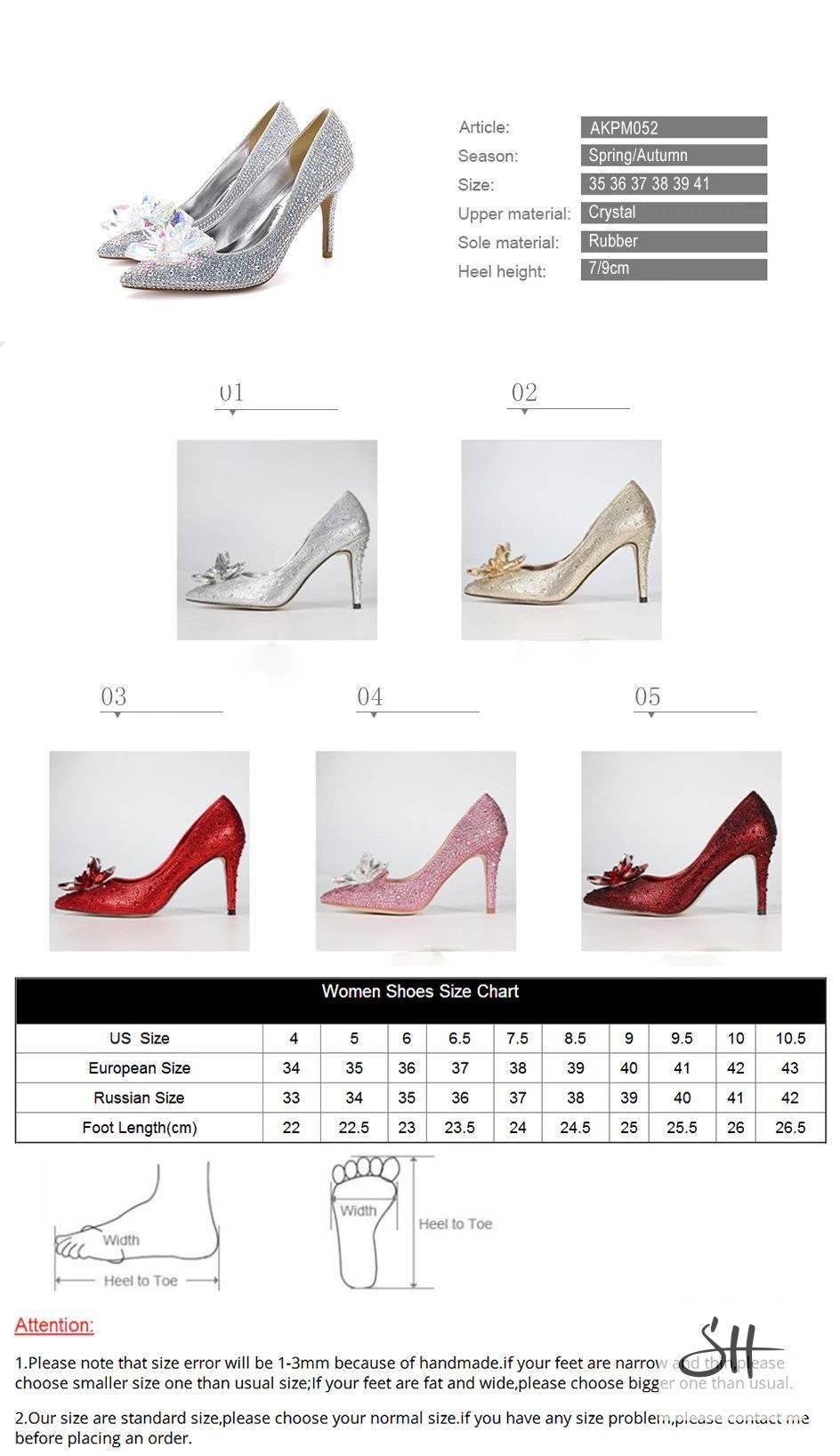 Elegant Diamond Pumps Cinderella Crystal Shoes