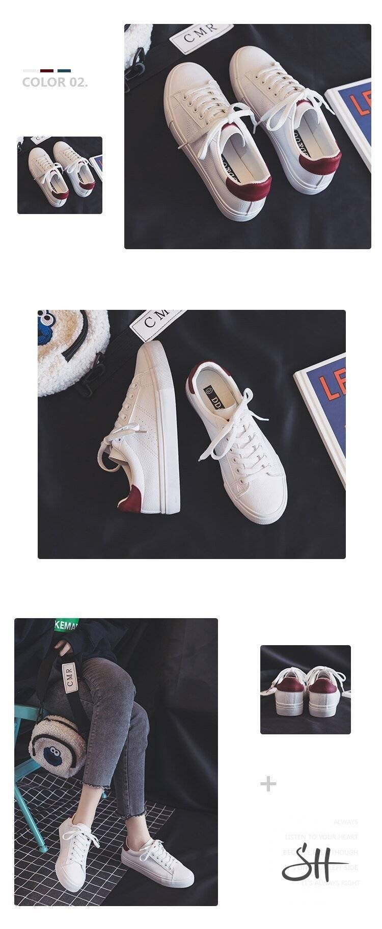 Women's Lace-up White Sneakers Women's Lace-up White Sneakers