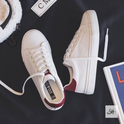 Women's Lace-up White Sneakers Shoes