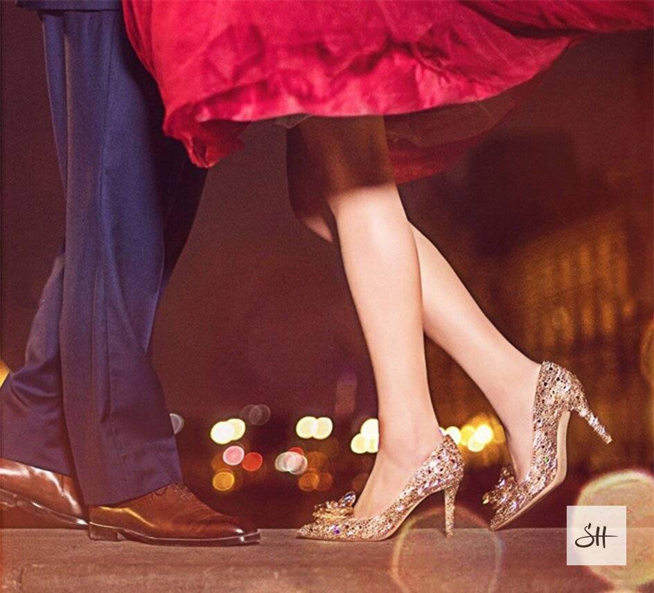 Elegant Diamond Pumps Cinderella Crystal Shoes
