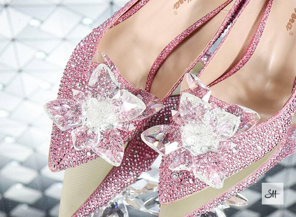Elegant Diamond Pumps Cinderella Crystal Shoes