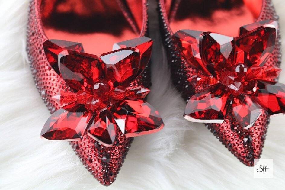 Elegant Diamond Pumps Cinderella Crystal Shoes
