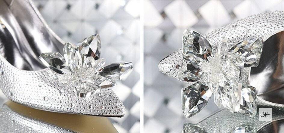 Elegant Diamond Pumps Cinderella Crystal Shoes
