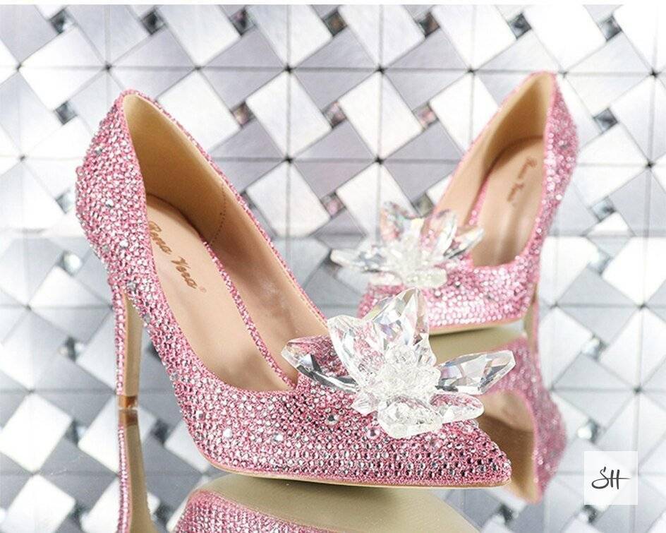 Elegant Diamond Pumps Cinderella Crystal Shoes