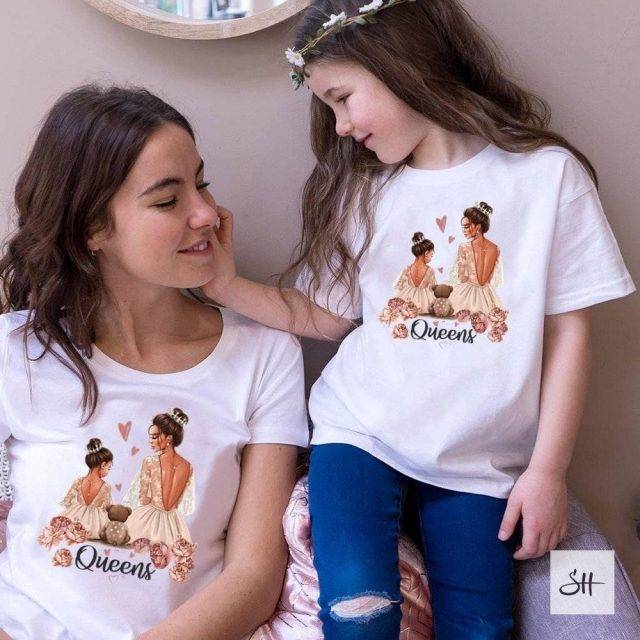 2020 Fashion Family Look T shirt Super Mom&Daughter&Son Print Boys Girls T-shirt Mother's day Present Clothes Kids&Woman Tops