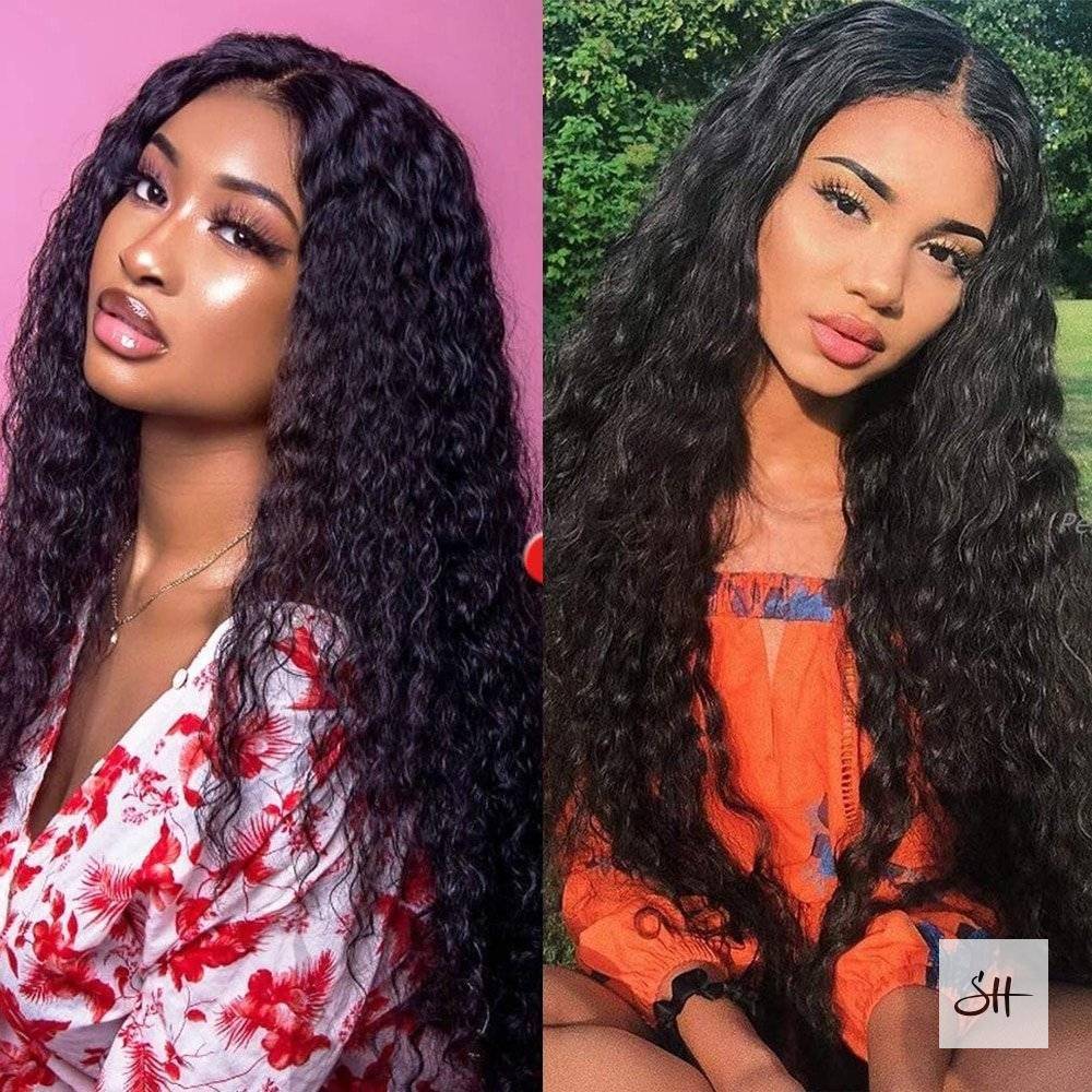 Curly Brazilian Water Wave Bundles With Closure