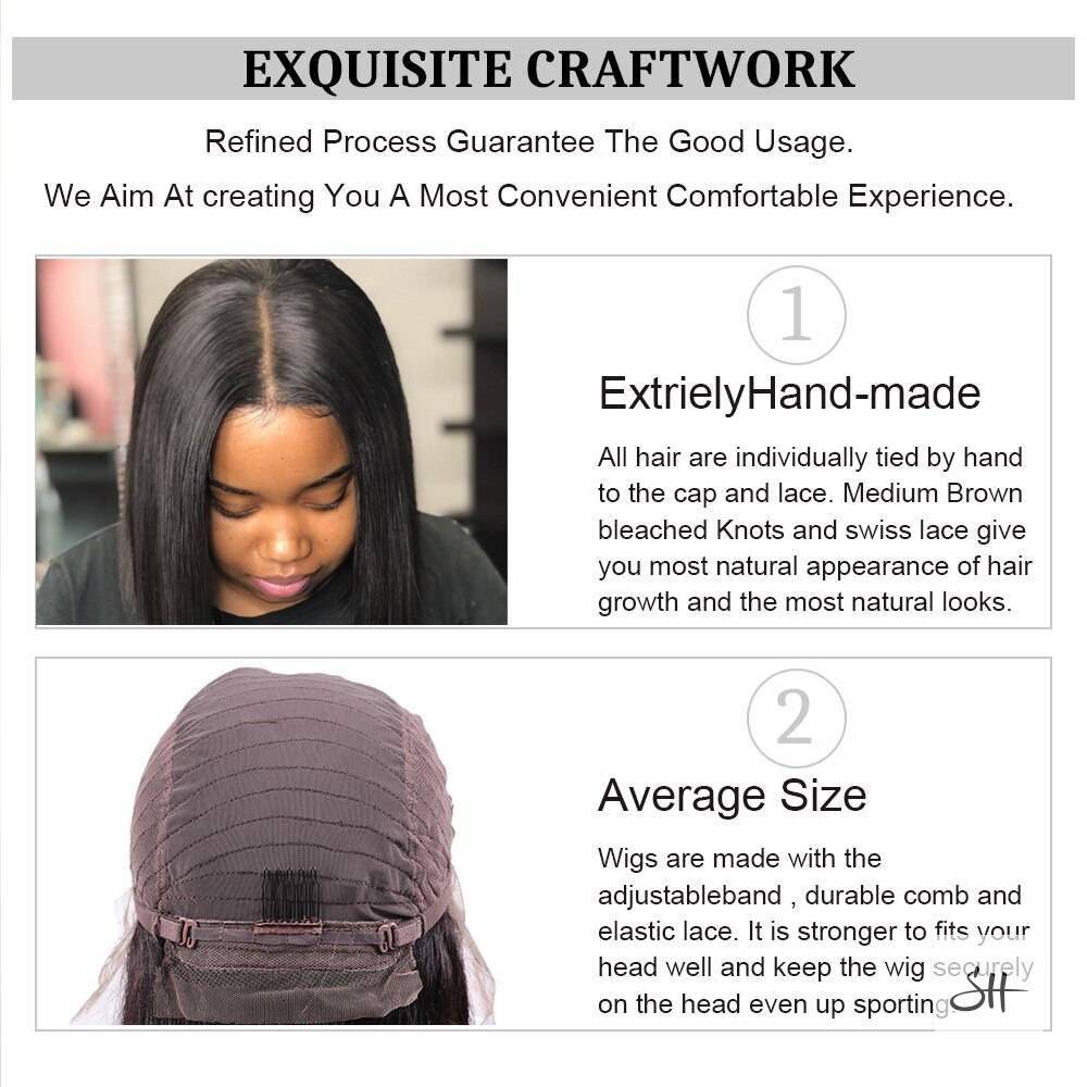 13x4 Lace Front Ombre Human Hair Straight Bob Wig