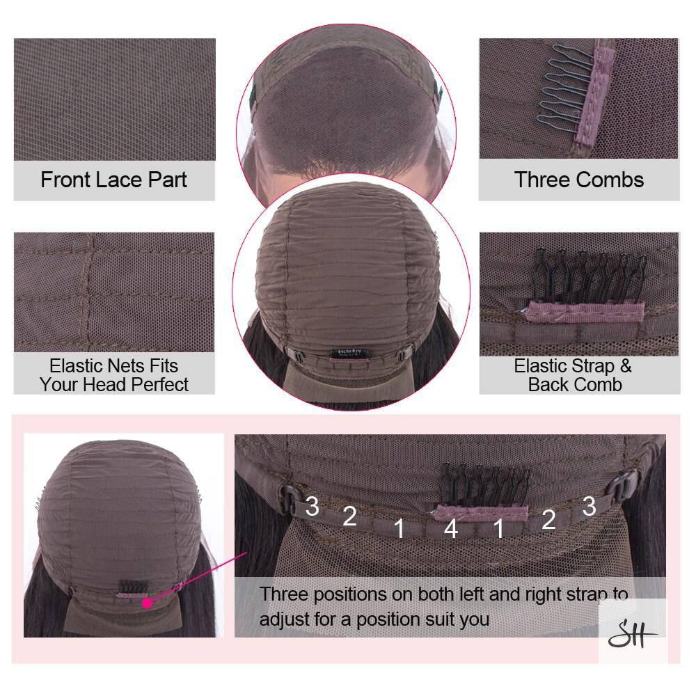 13x4 Lace Front Ombre Human Hair Straight Bob Wig